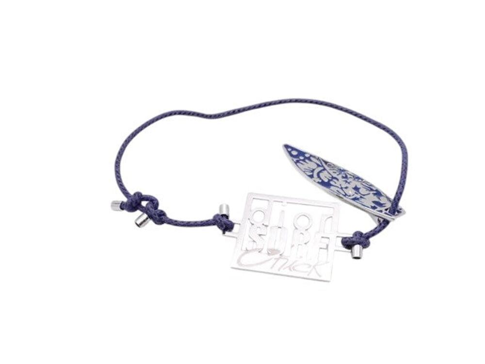 6881 - Christian Dior Surf Capsule Cord Bracelet Silver